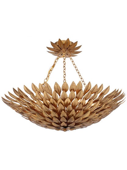 Broche 6-Light Pendant in Antique Gold.